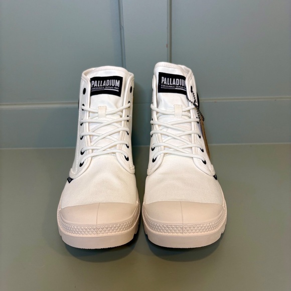 Palladium Pampa HTG Supply White Star Canvas‎ 77356 Women's Sz 11 Men's Size 9.5 - Picture 3 of 7